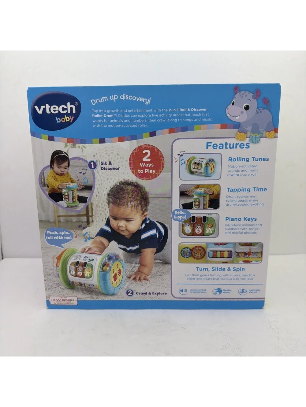 VTech Baby 2-in-1 Roll And Discover Roller Drum New